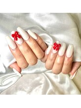 ナナズネイル 魚町店(NANA’sNail)/ホワイト×リボン可愛すぎた