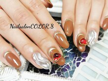 ネイルサロン カラーエイト(Nailsalon COLOR.8)/スカルプ　ミラーネイル