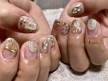 アイネイルズ 渋谷店(I nails)/マグネットぷっくりベージュ