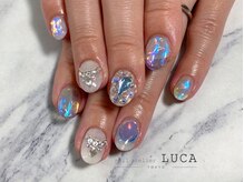 ネイルアトリエルカ(nail atelier LUCA)/W-261 大人可愛いブルー氷ネイル