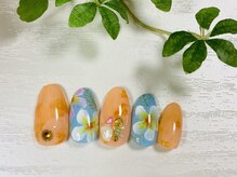 ルナネイル(LUNA NAIL)/プルメリア　夏ネイル