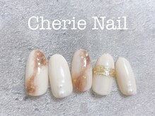 シェリーネイル(Cherie Nail)/秋カラービジューミラーネイル♪