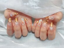 プティ アイビューティ 京橋店(peTiT eyebeauty)/ミラーグラデ　韓国ネイル　蝶