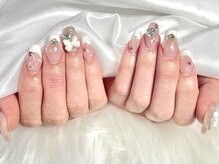 ネイルネージュ 錦糸町(Nail Neige)/持ち込み/キラキラネイル/リボン
