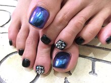 ネイルサロン ティディ(TIDY)/フット×メタルパウダー