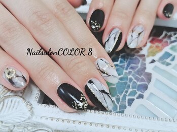 ネイルサロン カラーエイト(Nailsalon COLOR.8)/スカルプ　モノトーンネイル