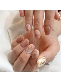 ティナ ネイルスタジオ(Tina Nail Studio)/マーブルネイル（チューリップ）