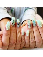 ジェルメ(germer)/ラメワンカラーにシェルアート！