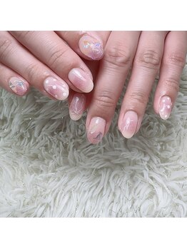 アートネイル ギャラリー(Art nail Gallery)/うるつやピンクのゆめネイル