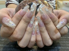 シェル埋め込みネイル