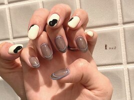 ちぐはぐ牛柄ネイル￥9480
