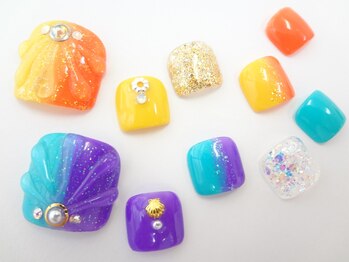 ネイルサロン クイール 小山店(NAIL SALON QUILL)/フット☆人魚の鱗ネイル