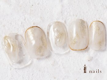 アイネイルズ 横浜WEST店(I-nails)/クリアゴールドニュアンス8000円