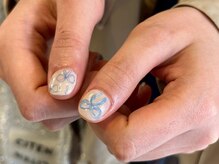 ファンクションネイルズ 表参道 原宿(FUNCTION NAILS)/リボン ブルー