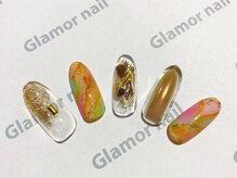 グラマーネイル(Glamor nail)/ゴールドラメ×ぼかし