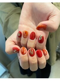 赤×ゴールドニュアンス