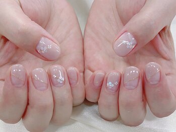 ひまりネイル(ひまりnail)/斜めフレンチ ラメライン