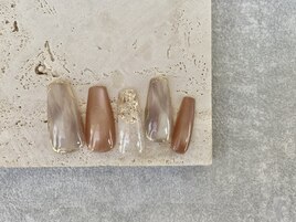 秋のニュアンスミラーネイル☆