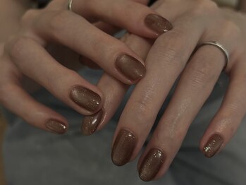 ウーネイル 代々木上原(woo nail)/オレンジブラウンマグネット