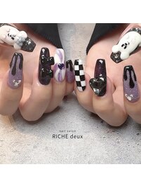 パープル×ハロウィンネイル