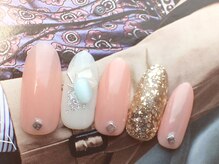 ネイルサロン ティディ(TIDY)/春夏ミルキー/ピンクネイル