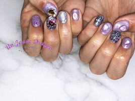 【自爪ネイル】パープルネイル