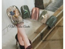 ネイルサロン アミティエ(Nail Salon Amitie)/ニュアンス×brownミラーfoot 