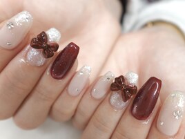 ボルドー×リボン