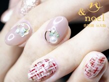 ノエル(Noel)/秋冬ボルドー ツイードネイル