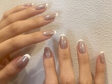 リッシュ(RICHE)/ホワイトミラーフレンチネイル