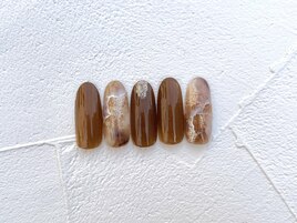 ラメブラウンニュアンスネイル
