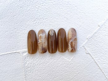 トータルビューティー パッション 茨木(Total Beauty Passion)/ラメブラウンニュアンスネイル