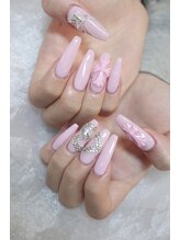 ネイルルーム アイボリー(nail room ivory)/クロスモールド×ハートネイル