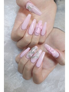 クロスモールド×ハートネイル