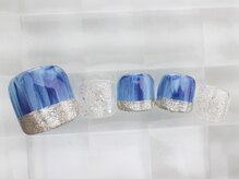 ネイルサロン あかねいろ/秋冬フット　ニュアンスフレンチ