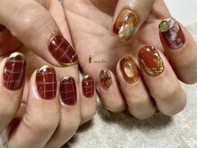 アイネイルズ 渋谷店(I nails)/アシメボルドーニュアンス