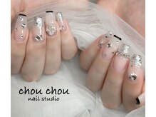 ネイルアンドアイラッシュスタジオ シュシュ(chouchou)/韓国ワンホンY2Kストーン先端黒