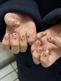 うねうねストーンミラーネイル