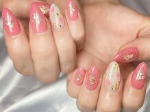 ジョアアンジェ 心斎橋店(joie ange)/春ネイル/手描き/フラワーネイル