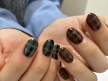 クルネ(QULNE)/チェック/ネイビー/ボルドー