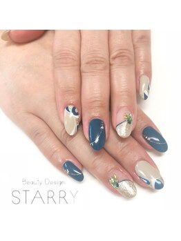 スターリー(STARRY)/手描きアート　ゴールドフレンチ