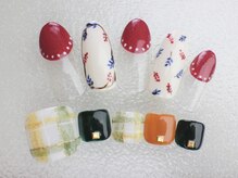 ネイルサロン あかねいろ/フット　クリスマス チェック