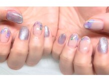 ネイルアンドアイラッシュスタジオ シュシュ(chouchou)/パープルマグドライフラワー