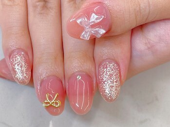 フォフォネイル 自由が丘(Fofo nail)/【可愛さ抜群 リボンワンホン】