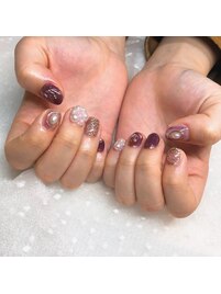 パープルニュアンスネイル