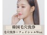 韓国毛穴洗浄【毛穴洗浄×白玉ワックス脱毛】つまり毛穴/ざらつき肌
