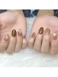 チョコレートニュアンスネイル♪