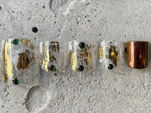 フリークネイル(FREAK Nail)/つぶクリアフィルムFOOT ¥10000