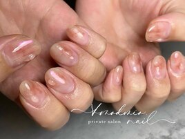 桃ニュアンスネイル
