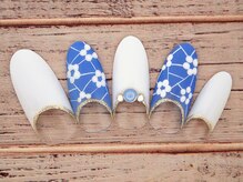 ワンネイル(ONE NAIL)/＃逆フレンチ＃お花＃夏ネイル